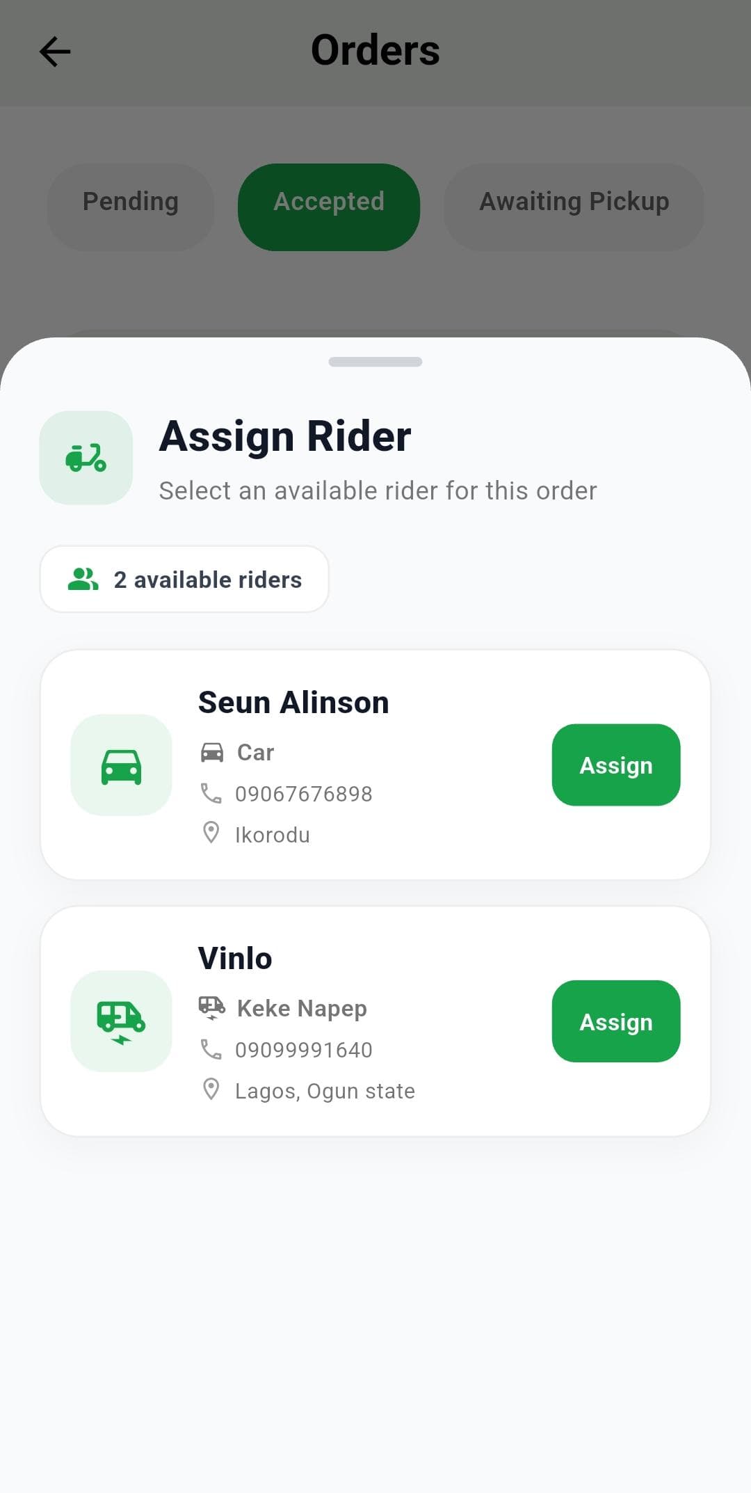 SoloPadi rider assignment